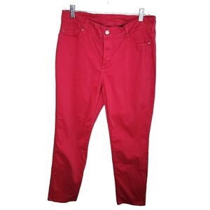 Nydj Red skinny ankle denim jeans size 12